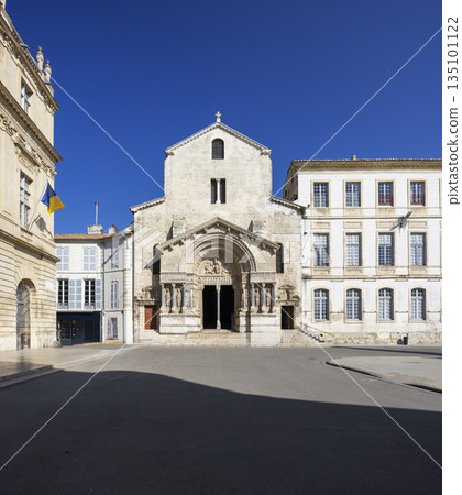 Saint Trophime Cathedral facade on Place de la Republique Arles Provence Saint Trophime Cathedral facade on Place de la Republique Arles Provence 135101122