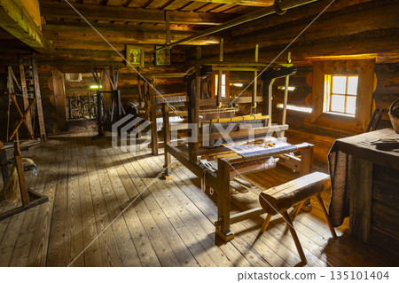 Traditional wooden looms in Orava Village Museum, Zuberec Traditional wooden looms in Orava Village Museum, Zuberec 135101404
