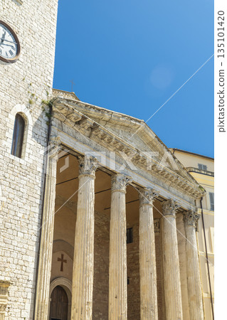 Temple of Minerva and Torre del Popolo in Assisi 135101420