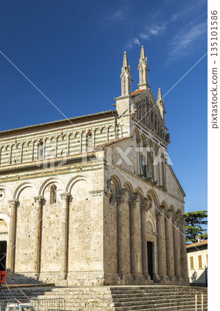 Duomo di San Cerbone historic facade Massa Marittima Tuscany Italy Duomo di San Cerbone historic facade Massa Marittima Tuscany Italy 135101586