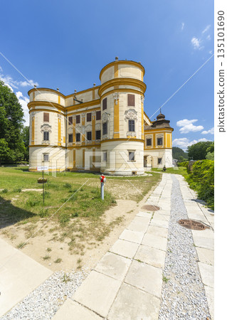 Markusovce Manor House architecture under blue sky in Slovakia Markusovce Manor House architecture under blue sky in Slovakia 135101690