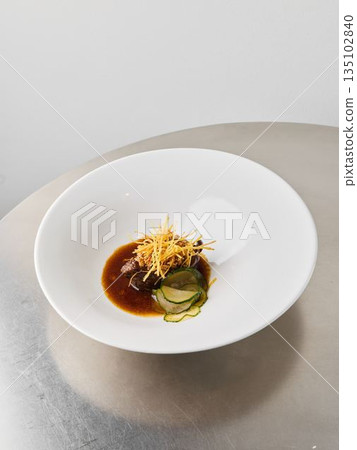 Opulent coating featuring bright shiny look and crisp decoration 135102840