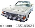 Chaika soviet cabriolet car isolated white 135103024