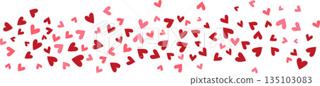 Heart Confetti Background, Love glitter for Valentine's day, Red, pink and rose hearts flying, frame or border for 14 February Heart Confetti Background, Love glitter for Valentine's day, Red, pink and rose hearts flying, frame or border for 14 February 135103083
