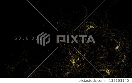 Isolated design element, exquisite wave mosaic in gold color Isolated design element, exquisite wave mosaic in gold color 135103140