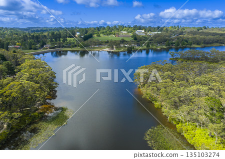 Photograph of the back view of Wentworth Falls Lake in the Blue Mountains 135103274