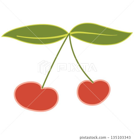 Two cherries isolated on white background Two cherries isolated on white background 135103343