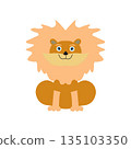 Childish lion isolated on white background 135103350