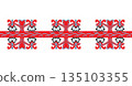 Flower embroidery line with ethnic motif 135103355