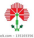 isolated flower embroidery motif 135103356