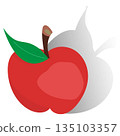 Isolated red apple with shadow 135103357