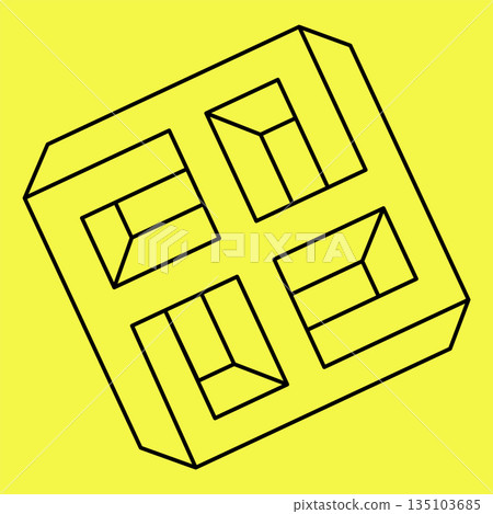 Logo design element, isometric pattern. Vector illustration. Op art. Logo design element, isometric pattern. Vector illustration. Op art. 135103685