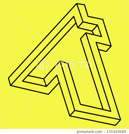 Impossible shape. Sacred geometry. Optical illusion. Abstract eternal geometric object. Impossible shape. Sacred geometry. Optical illusion. Abstract eternal geometric object. 135103689