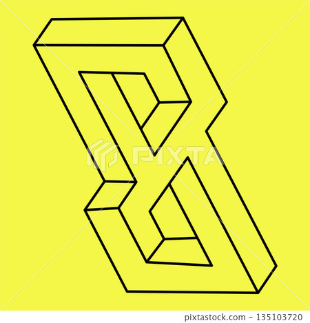 Impossible shape, optical illusion, vector. Optical art. Geometric figure. Impossible shape, optical illusion, vector. Optical art. Geometric figure. 135103720