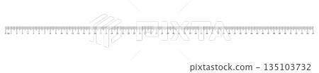 Measuring chart with 55 centimeters. Ruler scale with numbers. Length measurement math, distance, height, sewing tool, template. Graphic simple outline illustration. Measuring chart with 55 centimeters. Ruler scale with numbers. Length measurement math, distance, height, sewing tool, template. Graphic simple outline illustration. 135103732