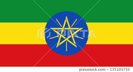 Ethiopia flag icon. National flag of Ethiopia badge, symbol. Ethiopia flag button, sign. 135103735