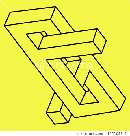 Geometric element, optical illusion shape, line design. Optical art. Impossible object. Geometric element, optical illusion shape, line design. Optical art. Impossible object. 135103742