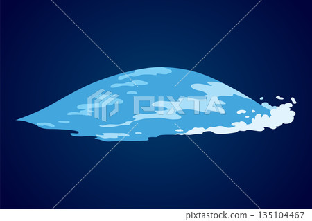 Animation water wave frame. Water splash for animation and visual effects. Sea or ocean wave with drops or splatters. Cartoon vector illustration 135104467