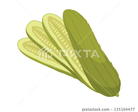 Homemade pickled cucumber. Clip-art of marinated food for packaging, label, menu, signboard or showcase. Fermented veggies, crunch gherkin with salt. Healthy vegetarian food Homemade pickled cucumber. Clip-art of marinated food for packaging, label, menu, signboard or showcase. Fermented veggies, crunch gherkin with salt. Healthy vegetarian food 135104477