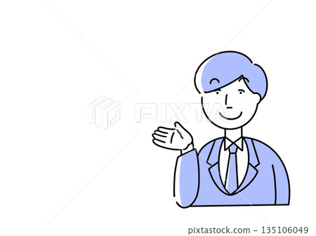 商人指路的插圖（藍色） 135106049