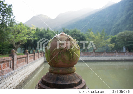 Lotus shaped pillar decorating Bai Dinh temple in Ninh Binh, Vietnam Lotus shaped pillar decorating Bai Dinh temple in Ninh Binh, Vietnam 135106056