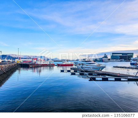 Scenic View of Reykjaviks Old Harbour in Iceland Scenic View of Reykjaviks Old Harbour in Iceland 135106077