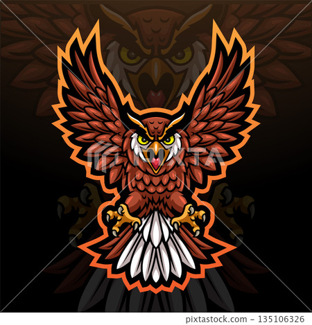 Owl bird mascot esport logo design Owl bird mascot esport logo design 135106326