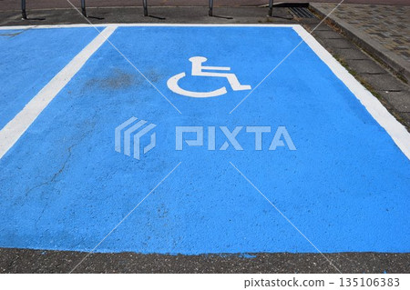 Wheelchair mark caring parking lot Wheelchair mark caring parking lot 135106383