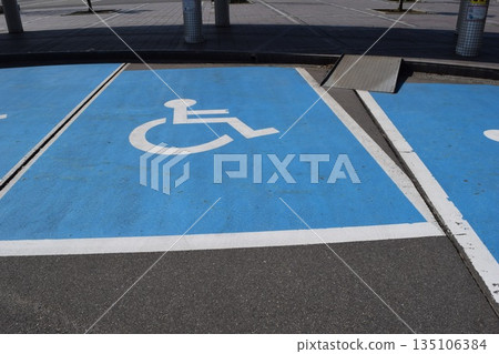 Wheelchair mark caring parking lot Wheelchair mark caring parking lot 135106384