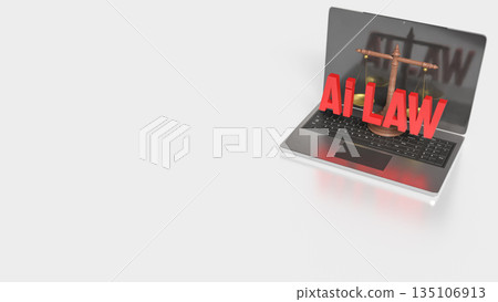 Artificial Intelligence Law and Digital Justice Concept 3d render. 135106913