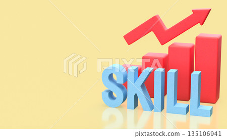Skill Development Growth Chart for Career and Business Success 3d render. Skill Development Growth Chart for Career and Business Success 3d render. 135106941