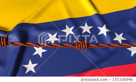 Venezuela Political Crisis and Economic Sanctions Concept 3d render. 135106946