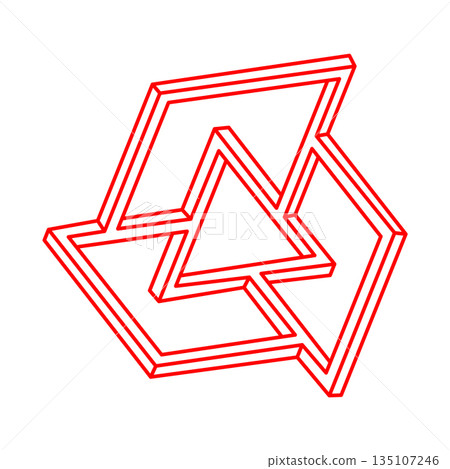 Optical illusion shapes. Logo. Impossible objects. Optical art figures. Line art. Geometry. Optical illusion shapes. Logo. Impossible objects. Optical art figures. Line art. Geometry. 135107246