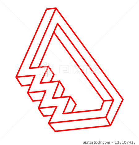 Impossible shapes. Sacred geometry figure. Logo. Optical illusion. Abstract eternal geometric objects. Impossible endless outline. Optical art. Impossible geometry shape on a white background. Impossible shapes. Sacred geometry figure. Logo. Optical illusion. Abstract eternal geometric objects. Impossible endless outline. Optical art. Impossible geometry shape on a white background. 135107433
