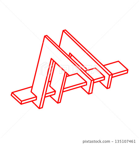 Impossible optical illusion shapes. Geometry. Optical art objects. Impossible figure. Escher style. Impossible optical illusion shapes. Geometry. Optical art objects. Impossible figure. Escher style. 135107461