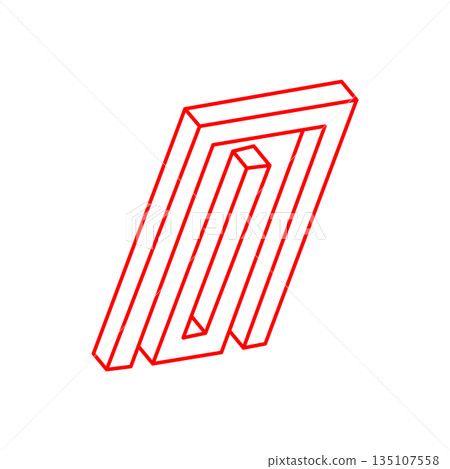 Impossible shapes. Sacred geometry. Optical illusion figures. Logo. Abstract eternal geometric objects. Impossible endless outline shape. Optical art. Impossible geometry shape on a white background. Impossible shapes. Sacred geometry. Optical illusion figures. Logo. Abstract eternal geometric objects. Impossible endless outline shape. Optical art. Impossible geometry shape on a white background. 135107558
