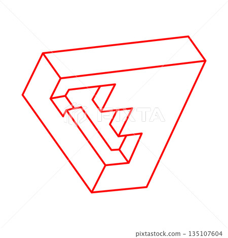 Impossible shape, optical illusion, vector. Optical art objects. Geometric figure. Logo. Impossible shape, optical illusion, vector. Optical art objects. Geometric figure. Logo. 135107604