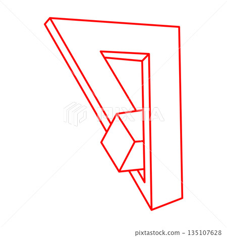 Impossible optical illusion shapes. Optical art objects. Logo. Sacred geometry. Impossible figures. Line art. Impossible optical illusion shapes. Optical art objects. Logo. Sacred geometry. Impossible figures. Line art. 135107628