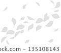 Gray silhouette illustration of leaves dancing in the wind 135108143