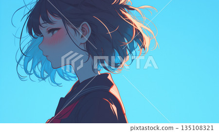 個人資料女學生插畫彩色 AI 影像 135108321