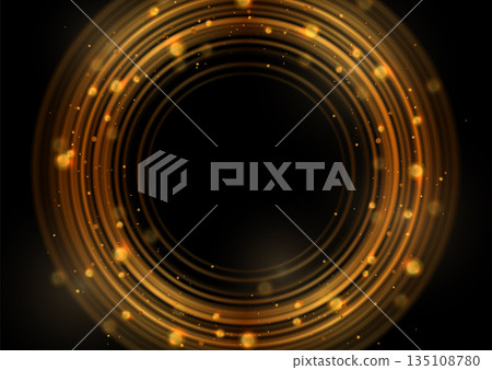 Golden luxury smooth circles and shiny bokeh particles abstract background Golden luxury smooth circles and shiny bokeh particles abstract background 135108780
