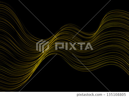 Shiny golden sparkling linear waves abstract background Shiny golden sparkling linear waves abstract background 135108805