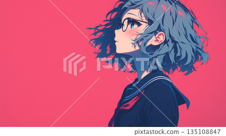 個人資料女學生插畫彩色 AI 影像 135108847