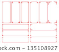 Red traditional Chinese frame and decorative parts illustration 135108927