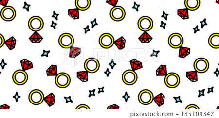 Seamless background image of ruby rings. 135109347