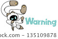 A cute AI robot character that warns and alerts 135109878
