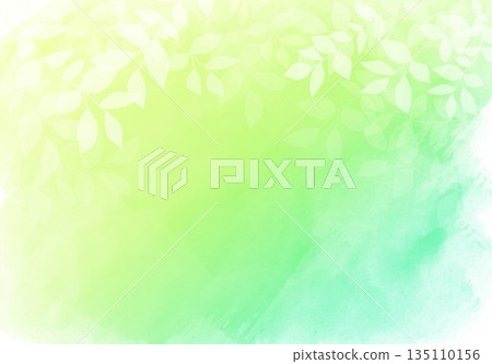 Watercolor abstract background yellow-green and fresh green 135110156