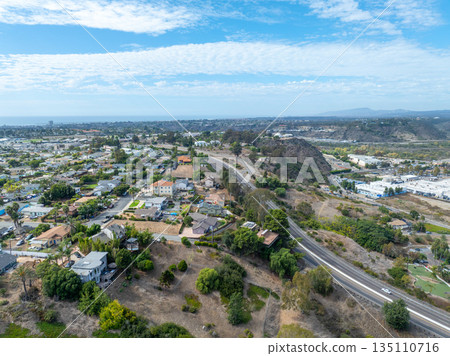 Aerial view of houses in Oceanside town in San Diego, California. USA 135110716