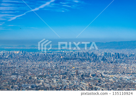 從樫駒天際線眺望大阪平原 135110924