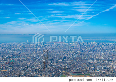 從樫駒天際線眺望大阪平原 135110926